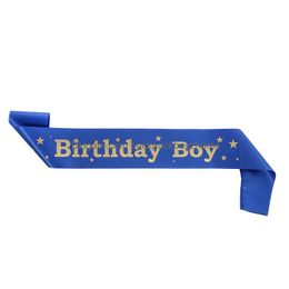 Décoration de fête 4 styles anniversaire garçon fête décoration étiquette ceinture mode bleu ciel étoilé couronne Shoder livraison directe maison jardin DHC9W