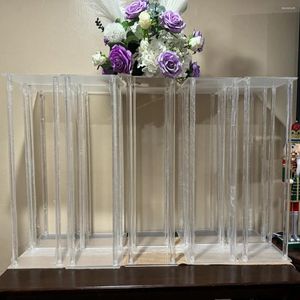 Décoration de fête de 40 cm à 120 cm de haut) haut de gamme de fleurs à vase transparent pour la pièce maîtresse de table de mariage 466