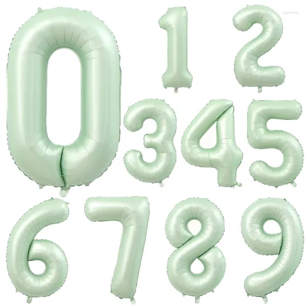 Décoration de fête 40 pouces vert olive ballon à air géant numéro feuille hélium joyeux anniversaire ballons 1 2 3 4 5 6 baby shower baby shower Globos