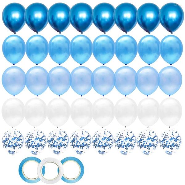 Decoración de fiestas 40pcs 12 pulgadas azules mixtos globos de látex mivo decoraciones de cumpleaños de cumpleaños