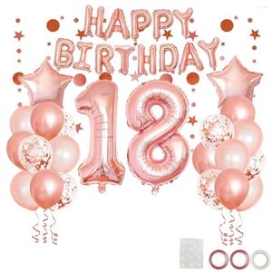 Décoration de fête 41pcs Balloons mixtes en or rose 18e 81e décorations d'anniversaire dix-huitième 18 81 ans