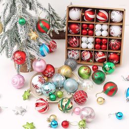Party Decoratie 42/44 PCS Kleurrijke kerstballen Boom ornamenten Xmas Hangende hangers Home Decor Jaar Gifts Noel Navidad 2022