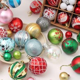 Feestdecoratie 42/44 stuks Kerstboom Bal Snuisterij Speelgoed Decoraties Kerst Hangende Ornamenten Voor Thuis Jaar Navidad