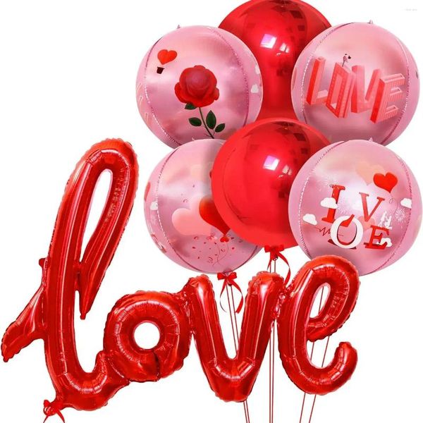 Party Decoration 4D Ballon Set Rose Balls Love Letters Film à thème de la Saint-Valentin pour décorations uniques Bridal Showers Toys