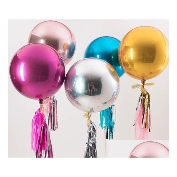 Décoration de fête 4D Feuille Ballon 22 pouces Ballons en aluminium ronds en métal Anniversaire de mariage Baby Shower Drop Livraison Maison Jardin Festif Dh30A