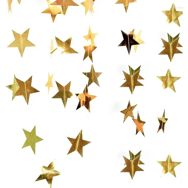 Décoration de fête 4M Gold Silver Glitter Star Paper Garland Banner Twinkle Suspendu Bunting Toile de fond pour Baby Shower Anniversaire Décor de Noël