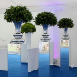 Décoration de fête 4pcs) 80cm de haut mariage fleur support cylindre affichage socle en métal pour bébé douche décorations Qq089