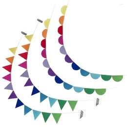 Décoration de fête 4 pièces bannières en feutre drapeaux suspendus de Style nordique bannière triangulaire en demi-cercle