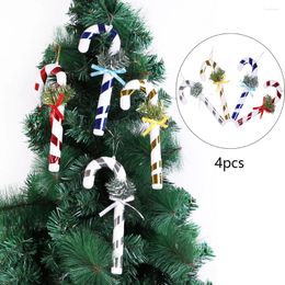 Decoración de fiestas 4 PPC Inflable Christmas Candy Cane Stick Árbol de Navidad Muleta colgante para la decoración del año feliz