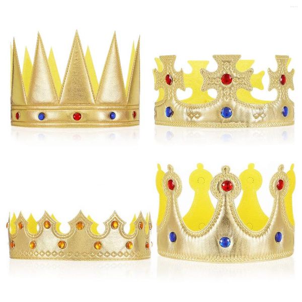 Décoration de fête 4pcs Kid King Golden Crown pour le costume de chapeau d'anniversaire Baby Shower Po Accessoires