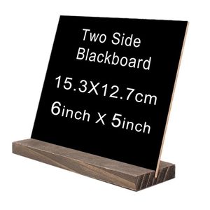 Party Decoration 4 stks / partij Rustiek Houten Blackboard Wood Mededeling Chalk Board Stand Wedding Table levert Seat Christmas Tags