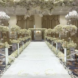4Pcs Wedding Backdrop Decoration Set - Yudao181, White Lace Floral Curtains for Wedding Stage, Party, Event