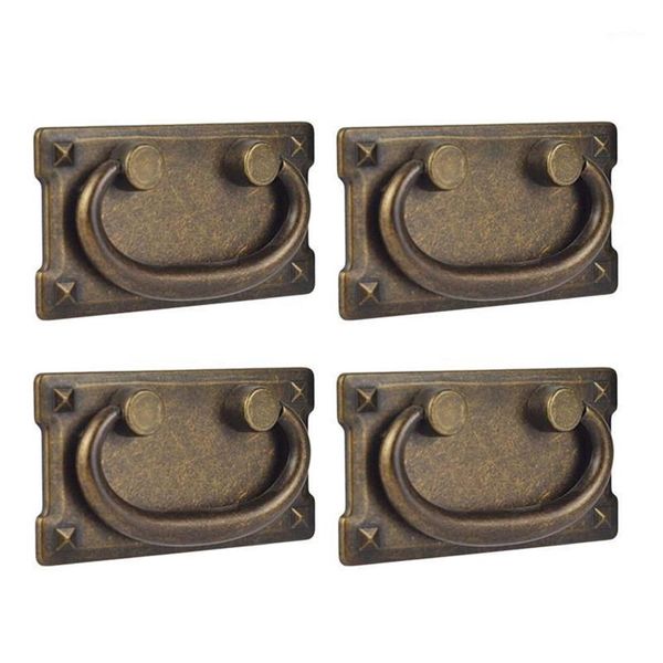 Decoración de fiesta 4 unids vintage antiguo bronce cajón anillo tiradores gabinete puerta muebles mango297g