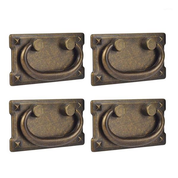 Decoración de fiesta, 4 Uds., tiradores de anillo de cajón de bronce antiguo Vintage, tiradores de puerta de armario, manija de muebles 281K