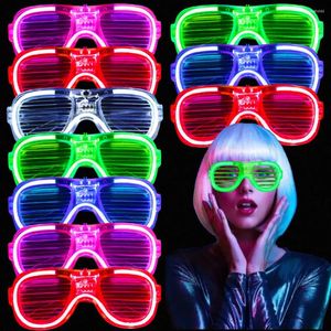 Décoration de fête 5/10/25 pièces allument des lunettes LED en vrac 5 couleurs brillent dans le noir fournitures faveurs au néon pour les enfants adultes