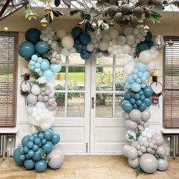 Feestdecoratie 5/10 inch stoffige blauwe ballonnen mat voor baby shower doop bruiloft verjaardag decor