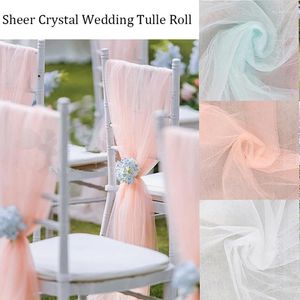 Feestdecoratie 5/10m Organza Tule Pure Garen Kristal Roll Voor DIY Bruiloft Boog Verjaardag Achtergrond Stoel Tafel reling Decor