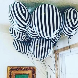 Décoration de fête 5/10 pièces 18 pouces noir blanc carré rayure feuille ballons drapeaux de course voitures Air Ballons anniversaire enfants jouet Globos