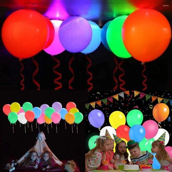 Decoración de fiesta 5/10 Uds LED globos iluminados brillo luminoso en el globo oscuro suministros cumpleaños boda de Pascua
