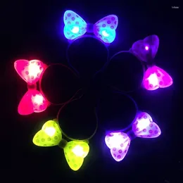 Décoration de fête 5 / 10sets Multi Couleurs LED Bandeau d'éclairage Corne de boeuf Forme d'arc Mignon Glow Oreilles pour anniversaire de mariage Noël Olimpic