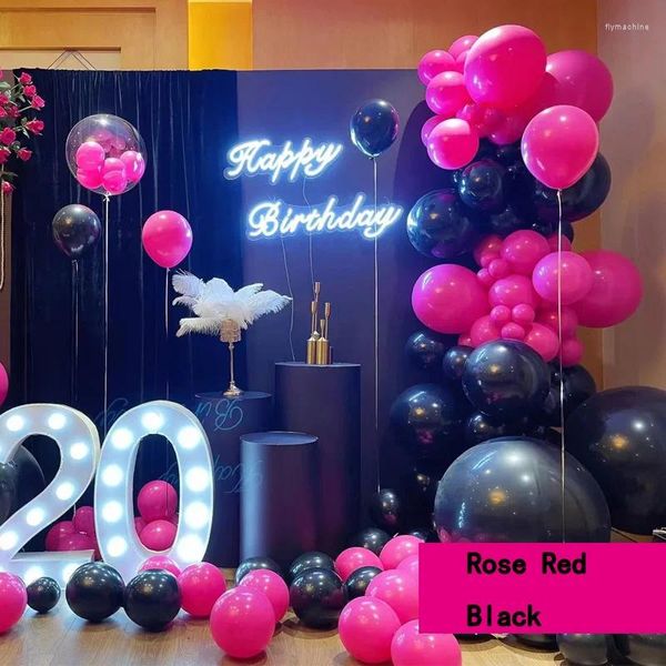 Decoración de fiestas 5-18 pulgadas Rose Rojo Black Ladex Balloons Round Art Shape Baby Shower Baby Shower Romantic Balloon Toys