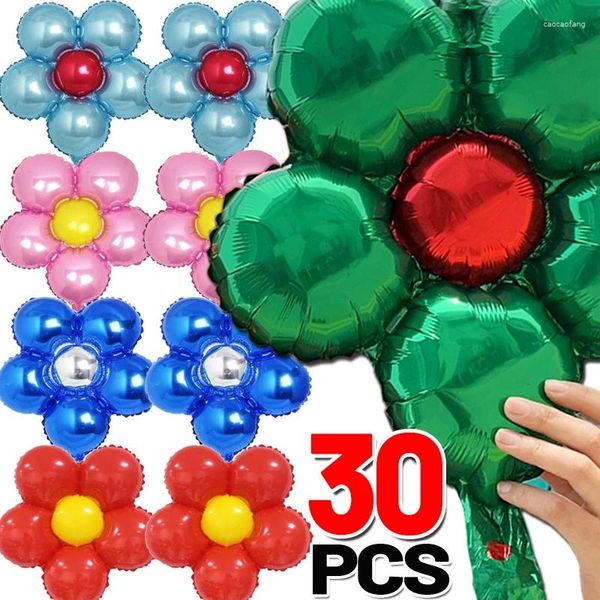 Décoration de fête 5 / 30pcs ballons en aluminium couleur couleur fleur à cinq pétenles gonflables réutilisables de mariage anniversaire fournit des fournitures décoratives