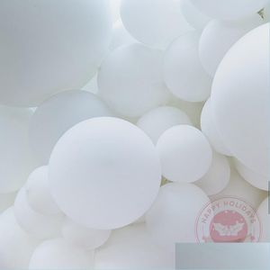 Décoration de fête 5/36 pouces NT Blanc Ballons ronds Mariage Aron Baloes Arch Toile de fond Pographie Décorations Festival Ballon en latex Yydhhome Dh9Vf