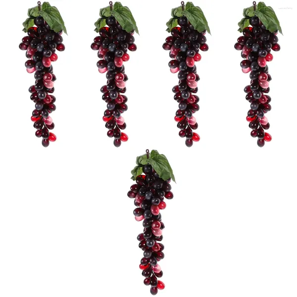 Décoration de fête 5 décorations de raisin décorations de maison ornement de simulation statue faux raisins jardin suspendu en plastique
