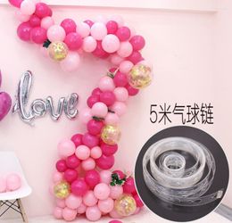 Décoration de fête 5 M ballon colle chaîne lien Transparent anniversaire mariage fond Arrangement mural arc accessoires