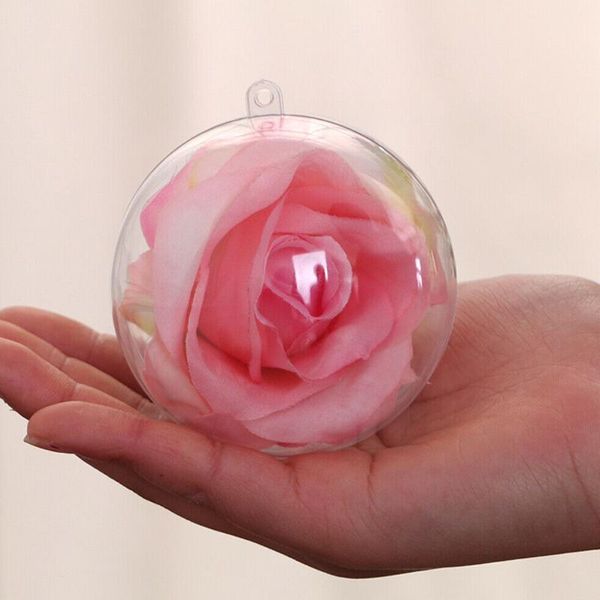 Décoration de fête 5 pièces en plastique transparent boules de noël boules sphère remplissable arbre de noël ornement transparent BDF99