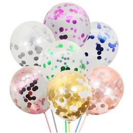 Feestdecoratie 5 stks/partij 12 inch Confetti Latex Ballon Bruiloft Layout Baby Douche Verjaardag Ronde Transparante Grote Ballonnen Kerst D Dhxsp