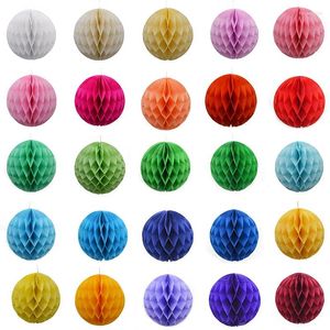 Feestdecoratie 5 stuks Pom Poms Papier Honingraat Bal Hangende Lantaarn Bruiloft Verjaardag Decor DIY Baby Shows Benodigdheden