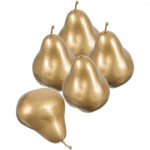 Party Decoratie 5 PCS Simulatie Peer Model Fruit Decor Fake Mini Pears Decorations Ldpe (hogedruk polyethyleen) Faux Golden