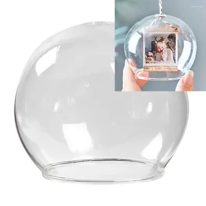 Décoration de fête 5 pièces X bricolage maison ornement de noël 80mm crochet fond en verre ouverture sphère boule boule