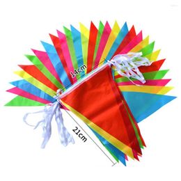 Décoration de fête 50 / 100m Triangle Triangle Flag Bunting String Banner Garland Festival Holiday Home Garden