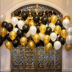 Partij Decoratie 50/100 Stuks 10 inch 1.5g Zwart Goud Wit Parelachtige Latex Helium Ballon Voor Verjaardag bruiloft Valentijnsdag