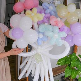 Decoración de la fiesta 50/100pcs 260 Long Magic globo Modelado mixto de color mixto Candy Candy Macaron Ceremonia de bodas de cumpleaños de bricolaje