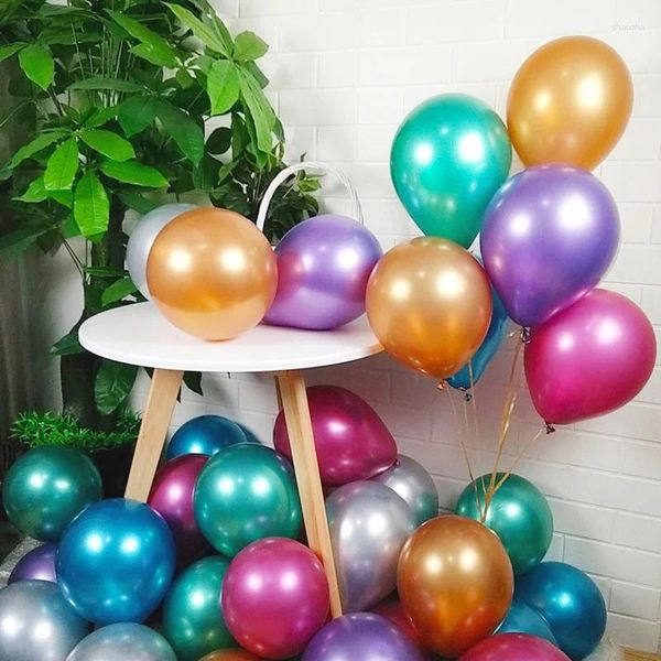 Décoration de fête 50 / 100pcs Couleurs mixtes Balloons de latex décor d'anniversaire 5/10/12 pouces d'épaississement Supplies de mariage ballon décoratif pour