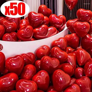Decoración de fiestas 50/10pcs Globos de látex en forma de corazón Blobo rojo Valentín Día Aniversario de la boda Suministros de decoración