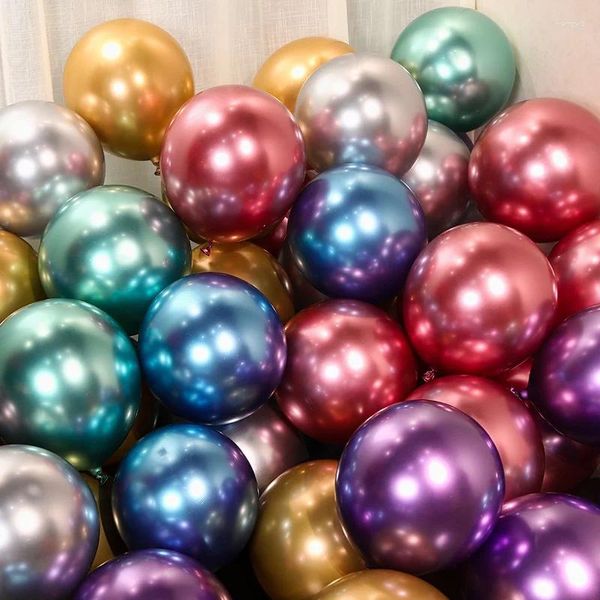 Décoration de fête 50 / 10pcs ballon métallique 12 pouces de haute qualité couleur métallique brillante chromée de latex.