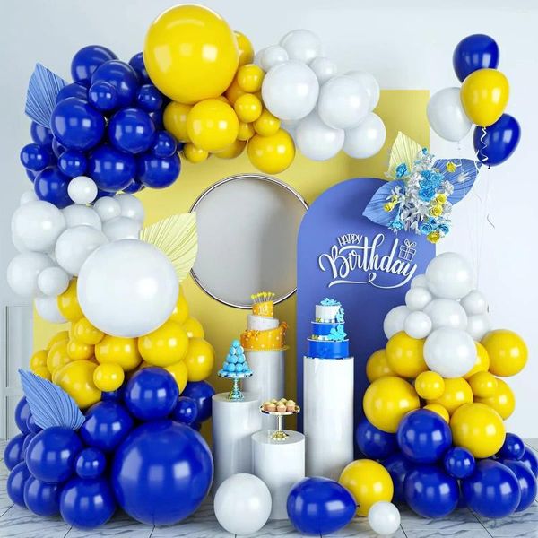 Décoration de fête 50pc Bleu jaune blanc ballons de la Saint-Valentin de la Saint-Valentin