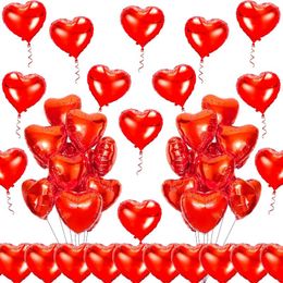 Feestdecoratie 50 stks 10 inch rode liefde aluminium filmballonnen voor Valentijnsdag feestjes huwelijksceremonies advertentiedecoraties