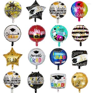 Décoration de fête 50pcs 18 pouces rondes d'école Round Graduation Foil Hélium ballons pour féliciter les fournitures de ballons à air gonflables