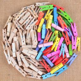 Décoration de fête 50pcs 35 mm Colorful de printemps Clips de bois à linge PO Paper Peg Pin Craft Holiday DIY Home