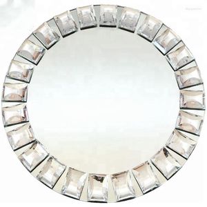 Décoration de fête 50pcs) belles plaques de chargeur de miroir acrylique de diamant en gros Yudao1459