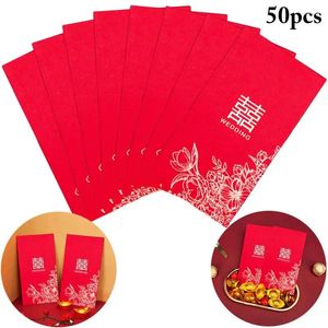 Feestdecoratie 50 stks Chinese rode envelop Creative Hongbao Jaar Spring Festival Verjaardag Marry Gift Supplies