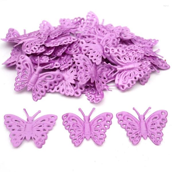 Decoración de fiesta 50 unids Lindas mariposas Forma Antiadherente Giltter Silicona DIY Relieve Craft Tocado Boda Cumpleaños Decoraciones de mesa