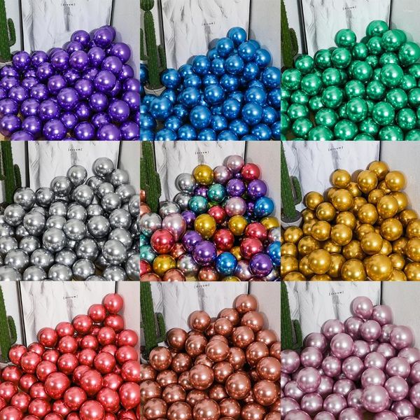 Decoración de fiesta 50PCS Oro Plata Negro Metal Látex Navidad Baby Shower Globos Boda Halloween Año Globos Decoraciones de cumpleaños