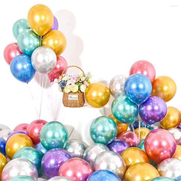 Décoration de fête 50pcs Balloons en latex Mariage d'anniversaire Christmas Halloween Célébration décorations Gold Silver Colorful Home Decoror