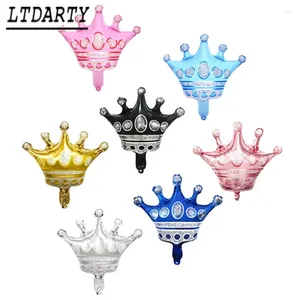 Feestdecoratie 50 stks Mini Crown Foil Ballonnen Gold Silver Rose Blue Pink Boys Girls Birthday Decorations Festival